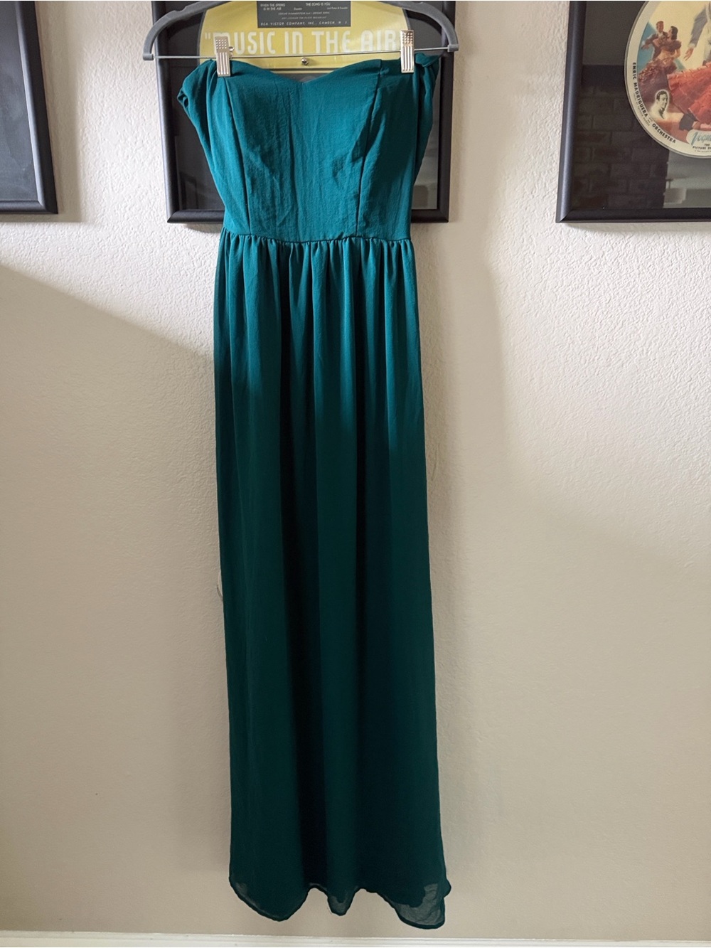 luLu’s Women's Strapless Teal Maxi Dress - Elegant Evening Wear
